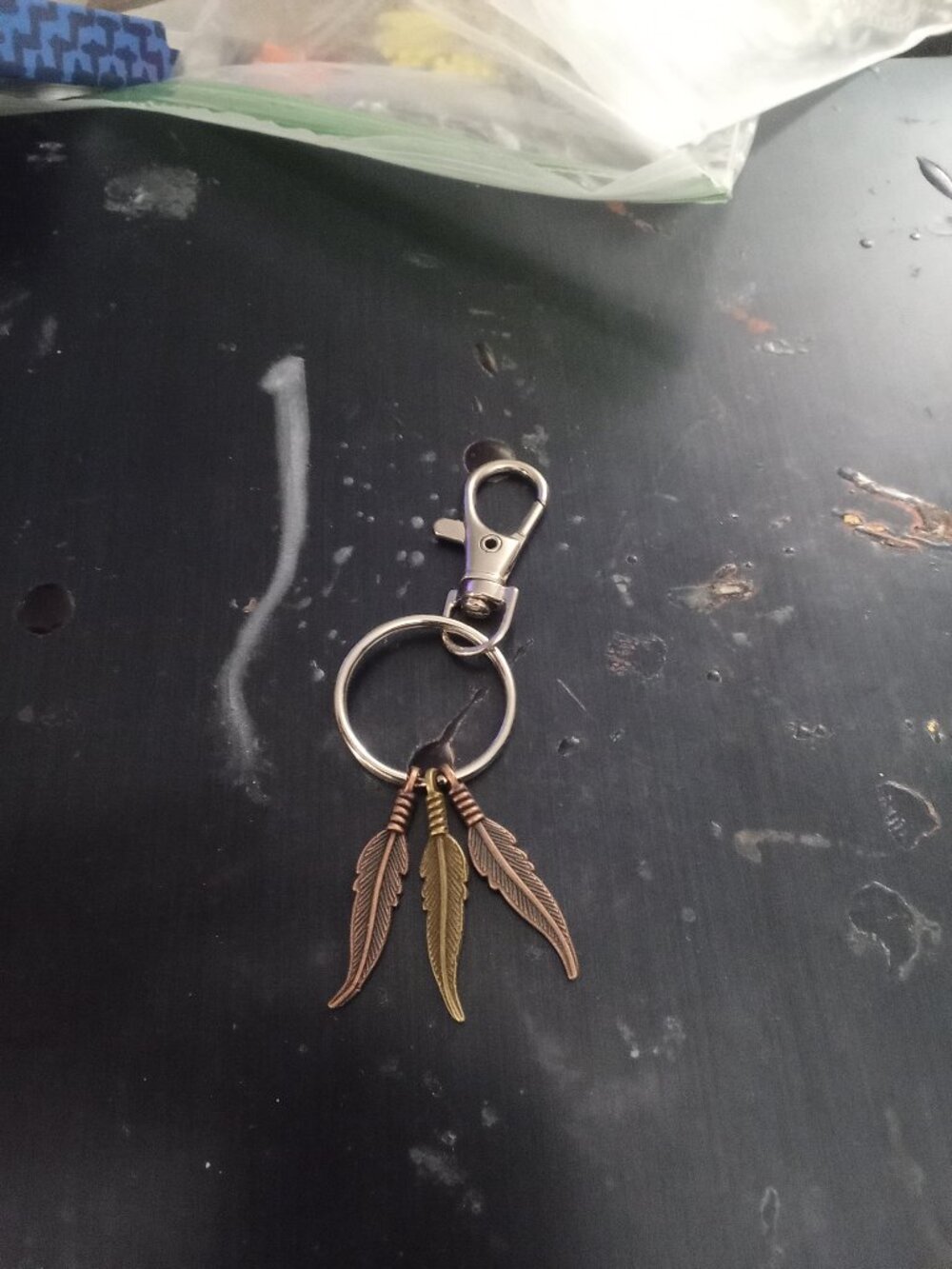 Feather Bag Charm Keychain